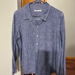 Ladies Blue Button-Up Shirt